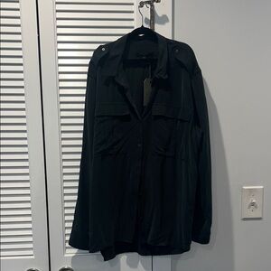 All Saints Charcoal Button-Up Shirt